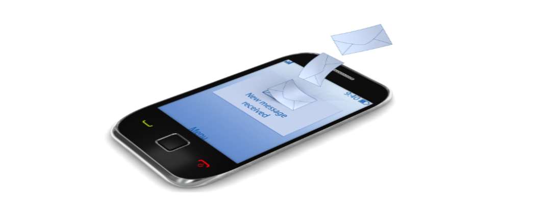phone with letter messaging icon